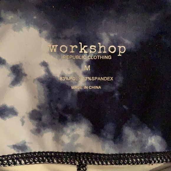 𝅺euc Workshop Republic Clothing High Waist Blue Tie Dye Leggings Size M - Picture 5 of 9